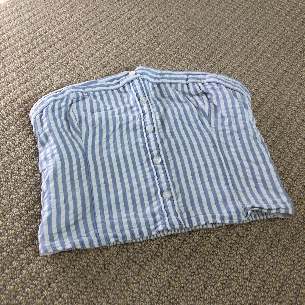 Blue Striped Tube Top